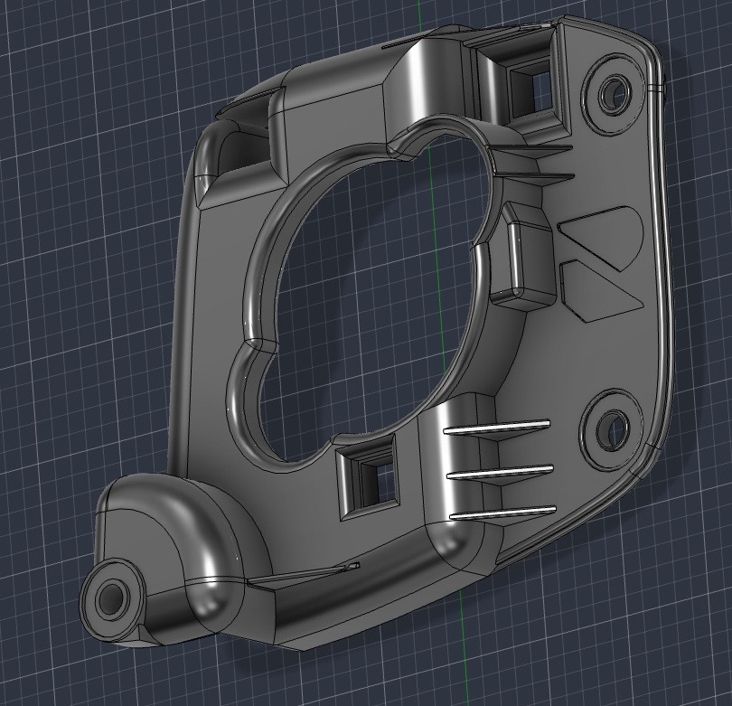 Detailed CAD view showing a custom bracket structure